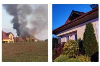 Pożar domu w Grębocinie. Niszczycielski ogień zabrał  ich dobytek [ZDJĘCIA]