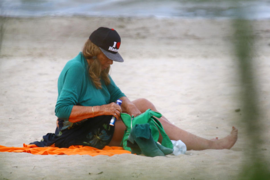 Agnieszka Fitkau-Perepeczko na plaży w Sopocie