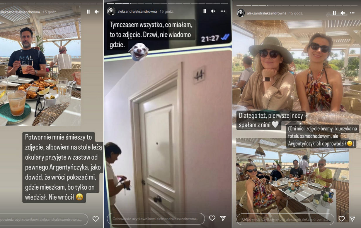 Aleksandra Kwaśniewska baluje na plaży