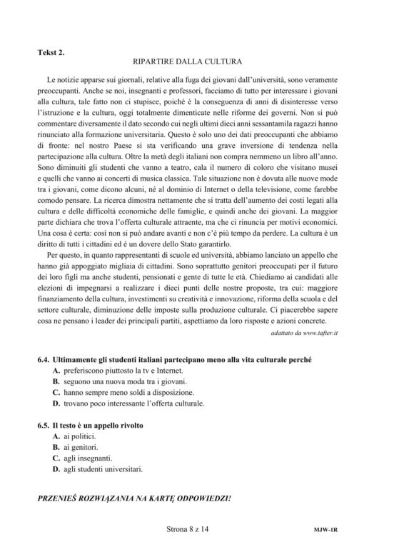 Matura 2020: J. rosyjski - poziom rozszerzony [ARKUSZ, ODPOWIEDZI]