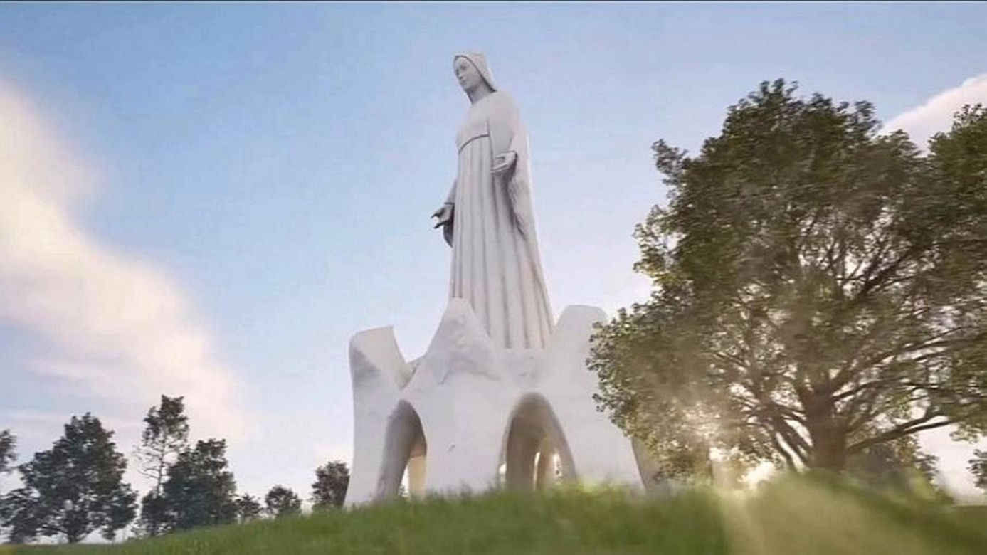 Budowa posągu Matki Boskiej w Konotopiu