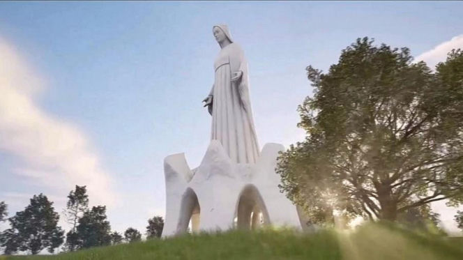 Budowa posągu Matki Boskiej w Konotopiu