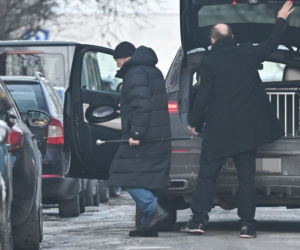 Marek Kondrat z żoną i córką w Warszawie