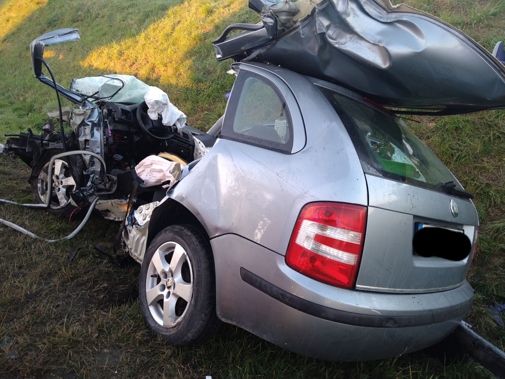 Wypadek w Mlecznej na drodze krajowej 8 