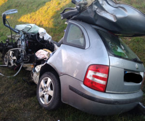 Wypadek w Mlecznej na drodze krajowej 8 