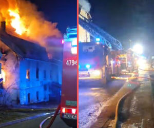 Ogromny pożar w uzdrowisku. Pensjonat spłonął doszczętnie