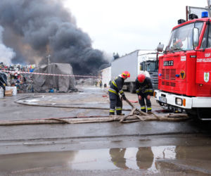 Pożar wysypiska śmieci w Żorach