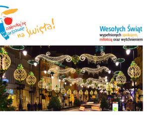 Kartka świąteczna z iluminacjami w centrum Warszawy