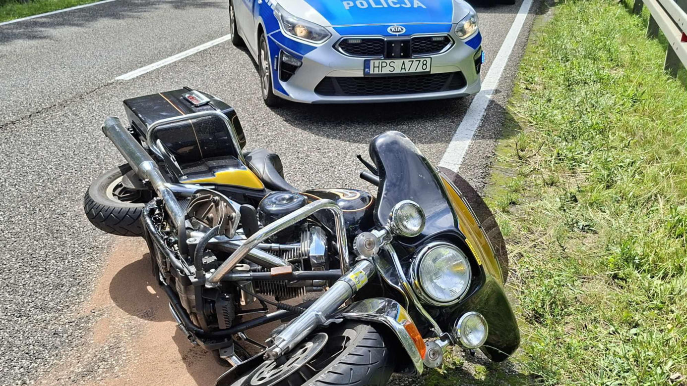 Wypadek w Krynkach, w Gminie Brody. Ranny motocyklista w szpitalu