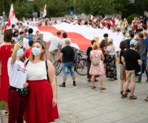 Marsz solidarności z Białorusinami w Krakowie