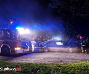 Pożar samochodu na os. Albertyńskim w Krakowie