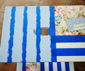 Taboret ze schodkiem IKEA w wersji decoupage