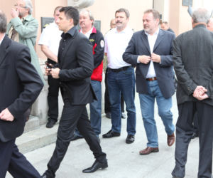 Mateusz Borei Janusz Basałaj na pogrzebie Jerzego Kuleja