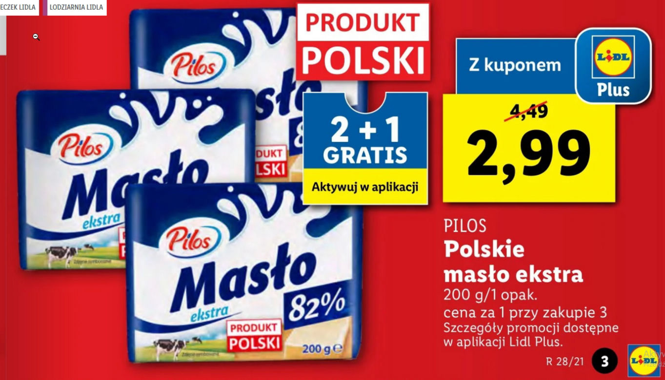 Lidl promocje. Masło za darmo