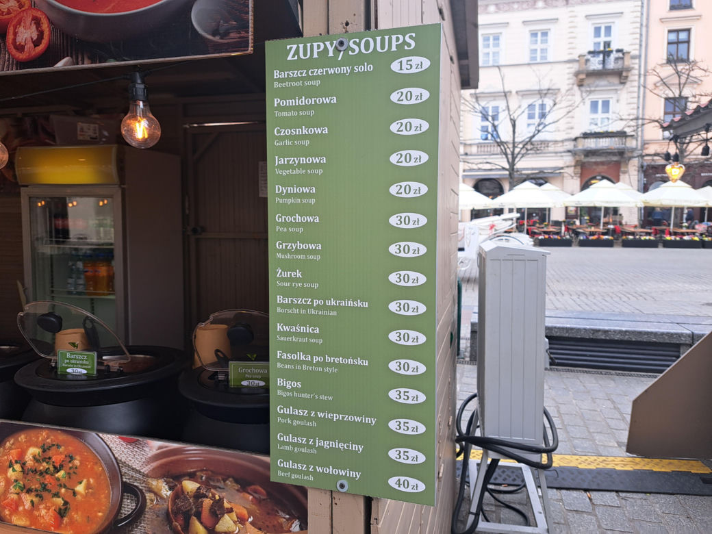 Jedzenie na jarmarku wielkanocnym 2025 w Krakowie