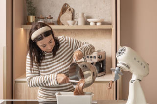 Kaszmirowa kuchnia z drewnem