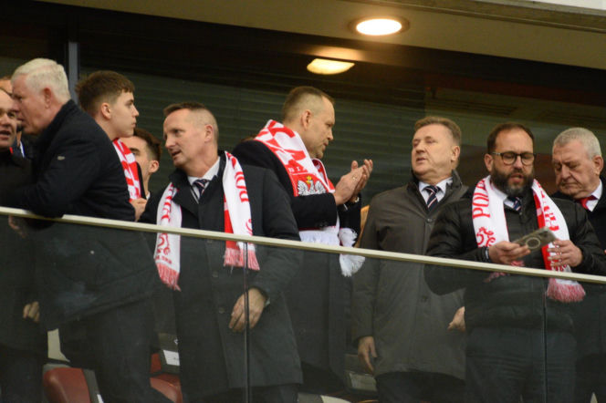 Karol Nawrocki i Przemysław Czarnek na mecze Polska - Albania