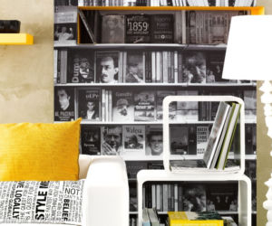 Salon z minibiblioteką