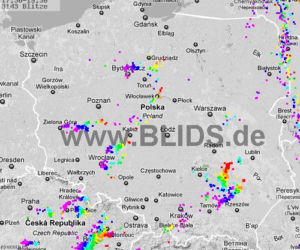 Burze w Polsce, 29.07.2012 - MAPA z godz. 17.30 - 19.30
