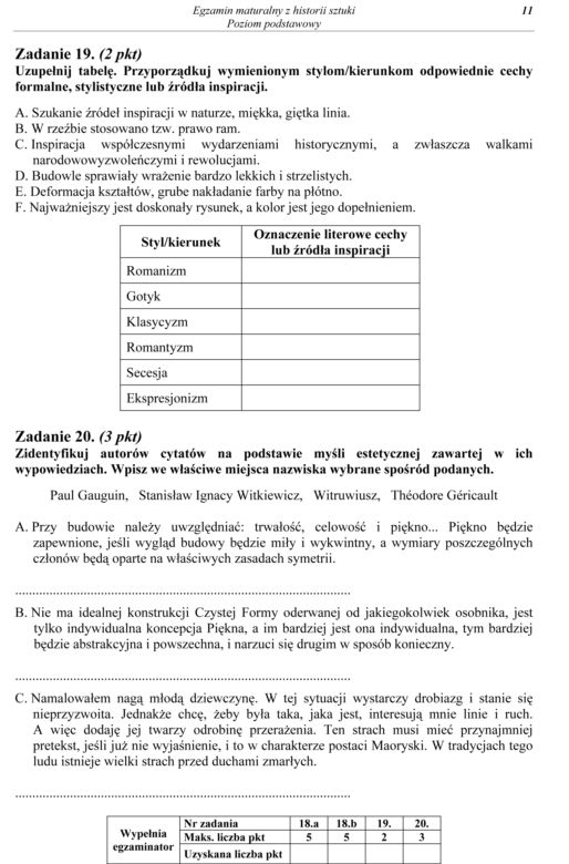 Historia sztuki podstawowy 11