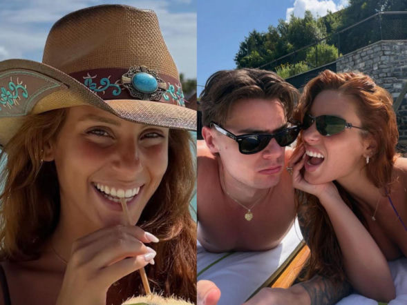 Nicola Zalewski z gorącą dziewczyną byczy się na wakacjach! Rozgogolona Emily kocha prężyć się do zdjęć