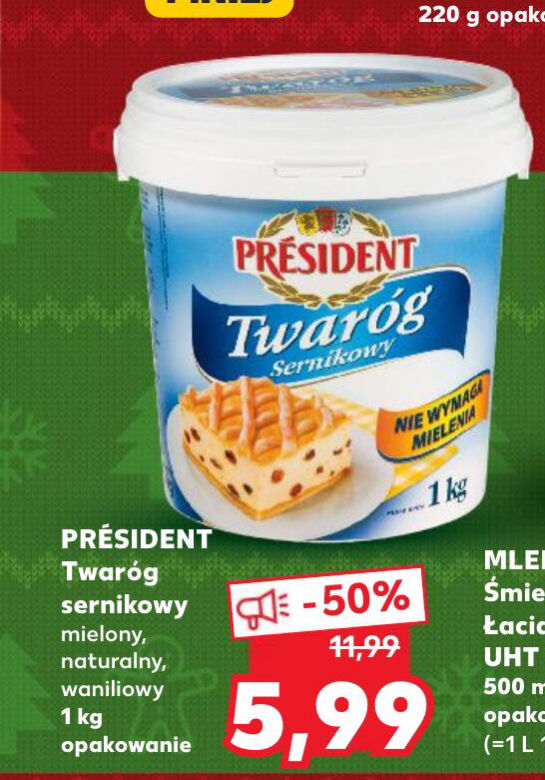 Twaróg sernikowy President w cenie 5,99 zł/1 kg 