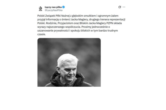 Jacek Magiera nie żyje. Tak go żegnają