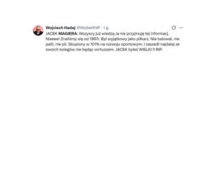 Jacek Magiera nie żyje. Tak go żegnają