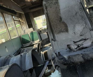 Pożar autobusu w Wejherowie [ZOBACZ ZDJĘCIA]