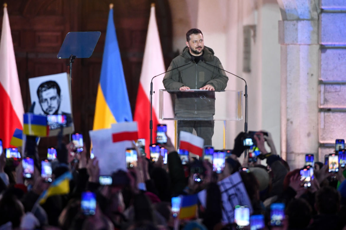 Wystąpienie Wołodymyra Zełenskiego na Zamku Królewskim w Warszawie