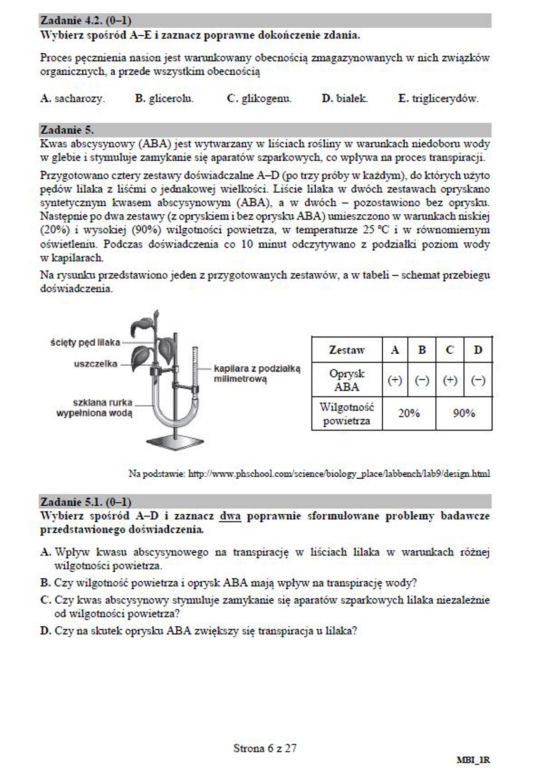 Matura 2019 biologia - poziom rozszerzony