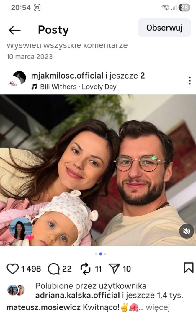 M jak miłość po wakacjach 2026 na planie. Kasia (Paulina Lasota), Mariusz (Mateusz Mosiewicz), Zosia
