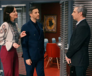 BrzydUla 2, odcinek 96, mecenas Fic (Michał Sitarski), Paulina (Maja Hirsch), Marek (Filip Bobek)