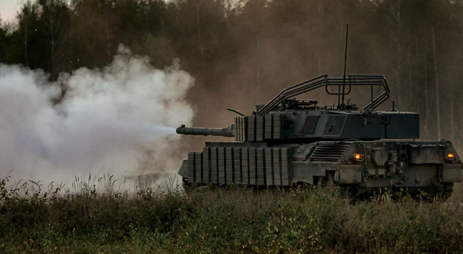 Ukraiński Leopard 1A5 na "polowaniu". Przyczaił się na rosyjską piechotę