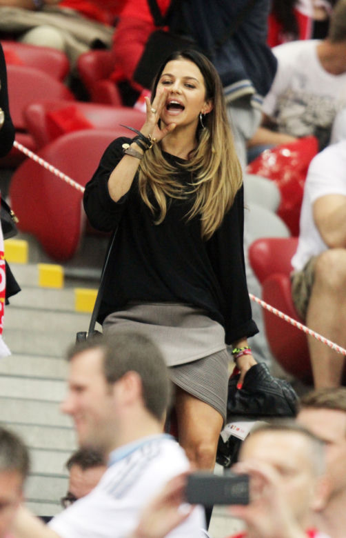 Anna Lewandowska na meczu w 2014 roku