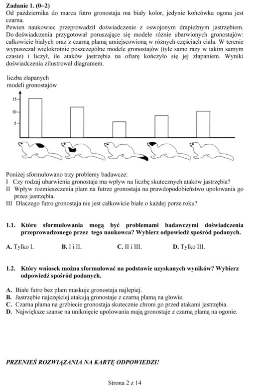 EGZAMIN GIMNAZJALNY 2013 PRZEDMIOTY PRZYRODNICZE - ARKUSZE, ODPOWIEDZI