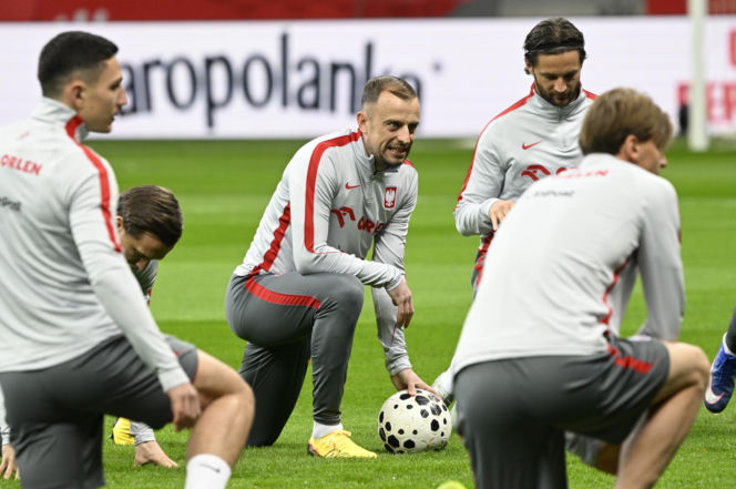 Trening reprezentacji Polski w Warszawie przed meczem z Albaną