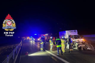 Tragiczny wypadek na autostradzie A1 pod Toruniem. Jedna osoba nie żyje!
