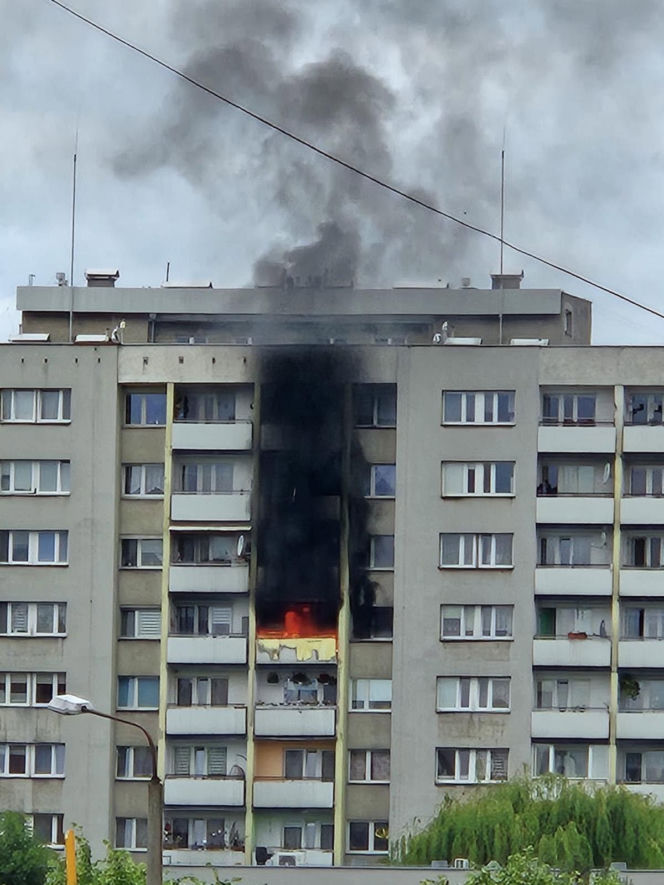 Pożar mieszkania w bloku
