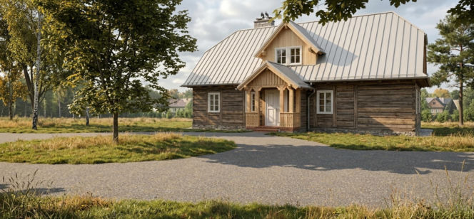 Wizualizacja - odbudowa budynku plebanii pod Krakowem