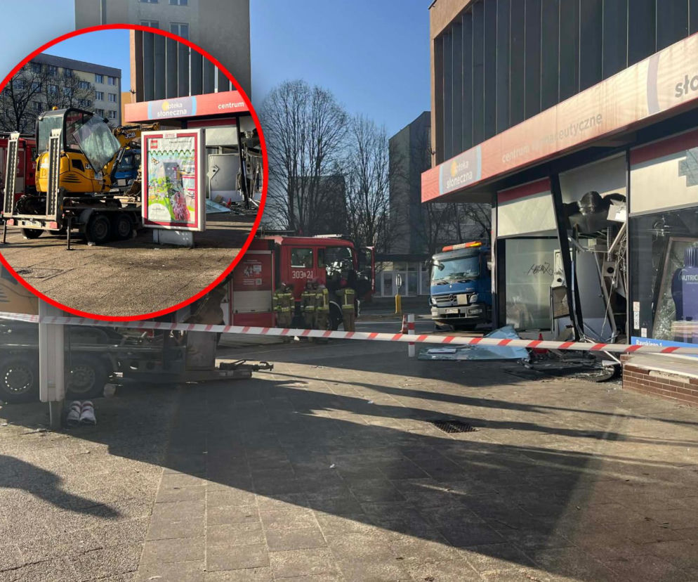 Koparka wjechała do apteki! Sceny grozy w centrum miasta