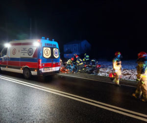 wypadek w Parszowie 11.02.2022