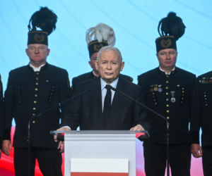 Konferencja prasowa prezesa PIS Jarosława Kaczyńskiego.