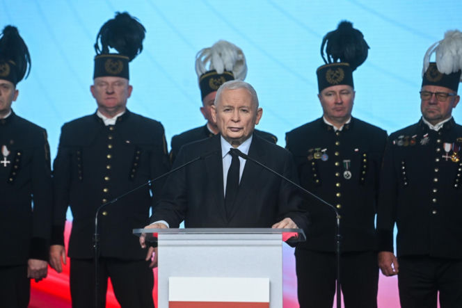 Konferencja prasowa prezesa PIS Jarosława Kaczyńskiego.