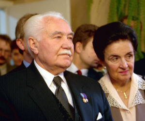 Ryszard Kaczorowski z żoną
