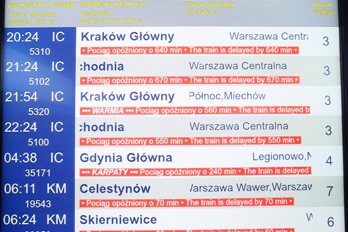 Paraliż na kolei. Gigantyczne opóźnienia pociągów