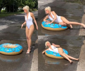 Córka Englerta plażuje na ulicy! Co ona ma w ustach?