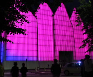 Pokaz iluminacji Filharmonii w Szczecinie z okazji Święta Muzyki