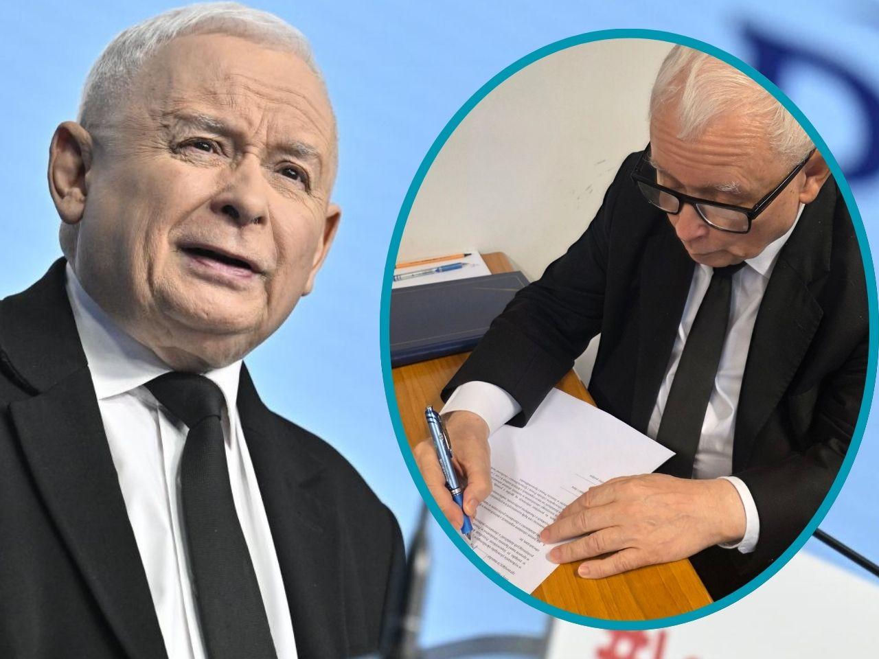 Jedno zdjęcie Kaczyńskiego krąży po sieci. Podpisał oświadczenie o przynależności do…