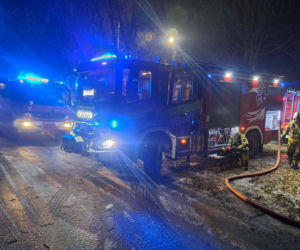 Pożar budynku w miejscowości Bartoszówka w powiecie grodziskim
